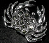 Брошь "Краб" Серебро 925