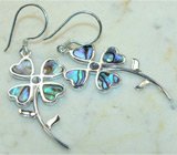 Симпатичные серьги с абалоном Серебро 925