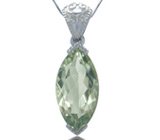 Кулон из коллекции "Ireland" с зеленым аметистом Серебро 925