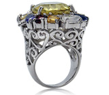 Перстень "Royal Dynasty" с цитрином и самоцветами Серебро 925