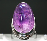 Высокое кольцо с крупным аметистом-кабошоном