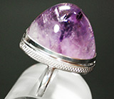 Высокое кольцо с крупным аметистом-кабошоном Серебро 925