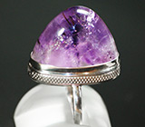 Высокое кольцо с крупным аметистом-кабошоном Серебро 925