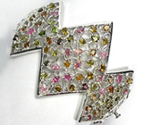 Ажурный браслет с разноцветными турмалинами