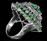 Крупное кольцо с изумрудами Серебро 925