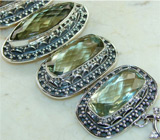 Браслет с зелеными аметистами Серебро 925