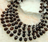 Колье с бриолетами дымчатых топазов Серебро 925