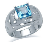 Кольцо из коллекции "Ireland" с голубым топазом Серебро 925