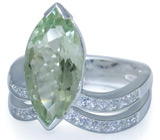 Кольцо из коллекции "Ireland" с зеленым аметистом Серебро 925