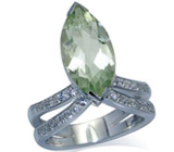 Кольцо из коллекции "Ireland" с зеленым аметистом Серебро 925