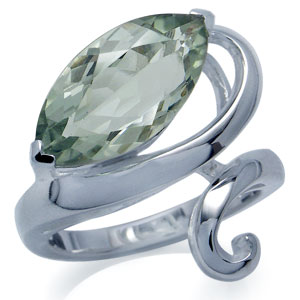 Кольцо из коллекции "Ireland" с зеленым аметистом
