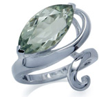 Кольцо из коллекции "Ireland" с зеленым аметистом Серебро 925