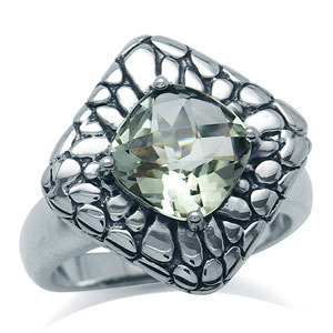 Кольцо из коллекции "Ireland" с зеленым аметистом