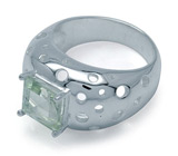 Колцо из коллекции "Ireland" с зеленым аметистом Серебро 925