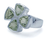 Кольцо из коллекции "Ireland" с зелеными аметистами Серебро 925