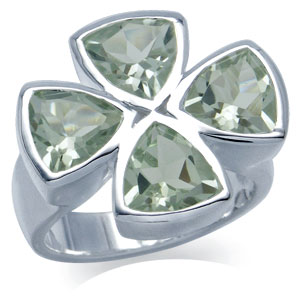 Кольцо из коллекции "Ireland" с зелеными аметистами