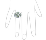 Кольцо из коллекции "Ireland" с зелеными аметистами Серебро 925