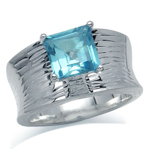 Кольцо из коллекции "Swing" с голубым топазом