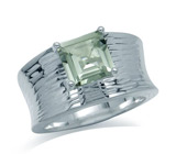 Кольцо из коллекции "Swing" с зеленым аметистом Серебро 925