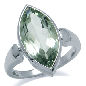 Кольцо из коллекции "Ireland" с зеленым аметистом