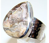 Кольцо с удивительным песчаным кварцем Серебро 925