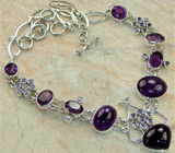 Элегантное колье с аметистами Серебро 925