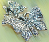 Подвеска из "дутого" серебра "Бабочки"