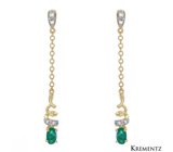 Серьги от Krementz с изумрудами и бриллиантами