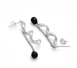 Гарнитур от Daring Diamonds с ониксом и бриллиантами Серебро 925