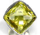 Роскошный лимонный цитрин 25 х 25 мм в массивном перстне