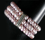 Стрейч браслет из кремово-розового жемчуга