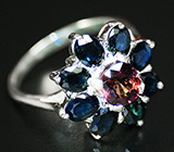 Великолепное кольцо с сапфирами Серебро 925