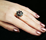 Великолепное кольцо с сапфирами Серебро 925