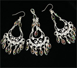 Великолепный комплект c мистик-топазами Серебро 925