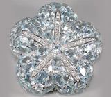 Великолепная брошь с голубыми топазами