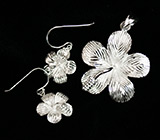 Комплект "Цветы" Серебро 925