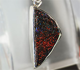 Подвеска с черным опалом Серебро 925