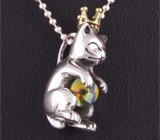 Изящная подвеска "Котенок" на цепочке Серебро 925