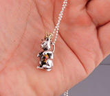 Изящная подвеска "Котенок" на цепочке Серебро 925