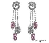 Серьги от Taylor Avedon с аметистами авторской огранки Серебро 925