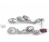 Серьги от Taylor Avedon с аметистами авторской огранки Серебро 925