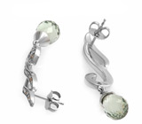 Серьги от Taylor Avedon с зелеными аметистами Серебро 925