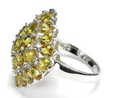 Превосходное кольцо с желтыми сапфирами Серебро 925