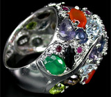 Великолепный перстень с самоцветами Серебро 925