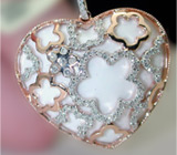 Кулон в форме сердца с кахолонгом и бриллиантами от SP Золото