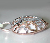 Кулон в форме сердца с кахолонгом и бриллиантами от SP Золото