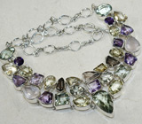 Великолепное колье с самоцветами Серебро 925