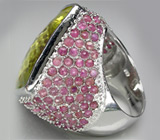 Роскошный лимонный цитрин 25 х 25 мм в массивном перстне Серебро 925