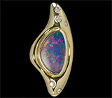 Подвеска с черным опалом и бриллиантами