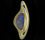 Подвеска с черным опалом и бриллиантами Золото